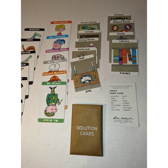 Vintage 1963 Original CLUE Detective Board Game Parker Brothers Complete - Picture 9 of 15